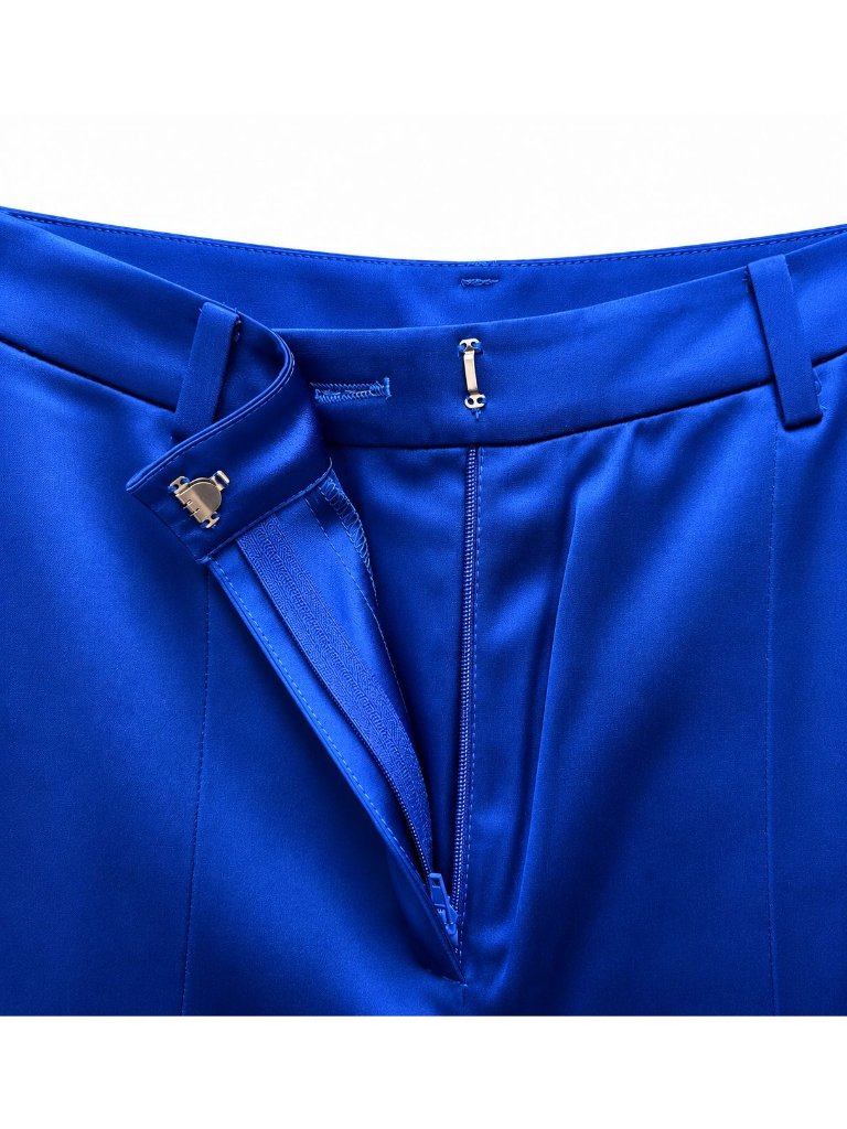 Sleek Front Slit Trousers Women's Size Large - Cobalt Blue - Nwt — image 7 of 8